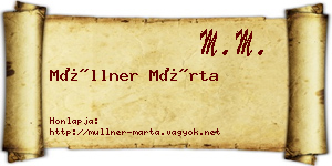 Müllner Márta névjegykártya